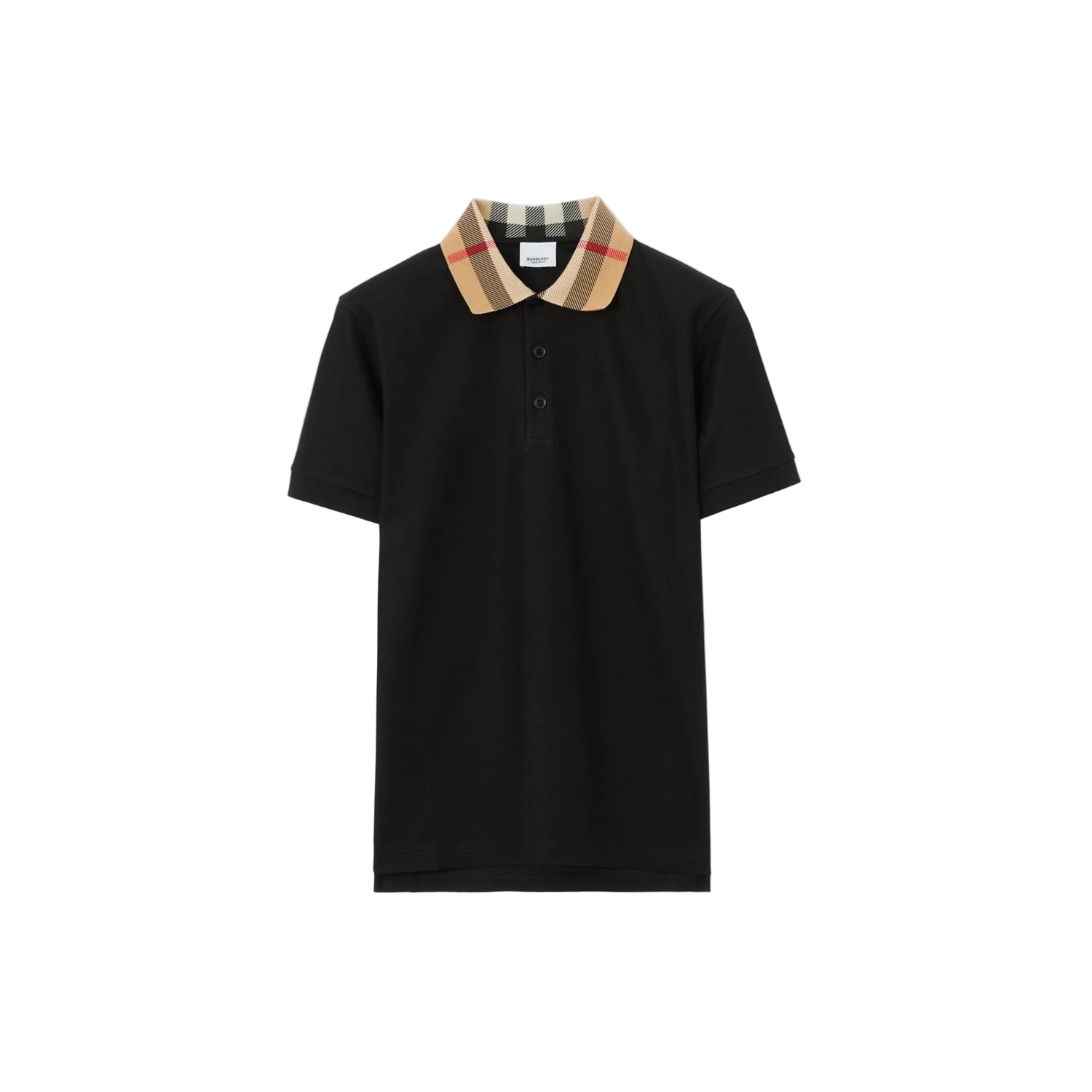 Burberry Check Collar Cotton Polo Shirt