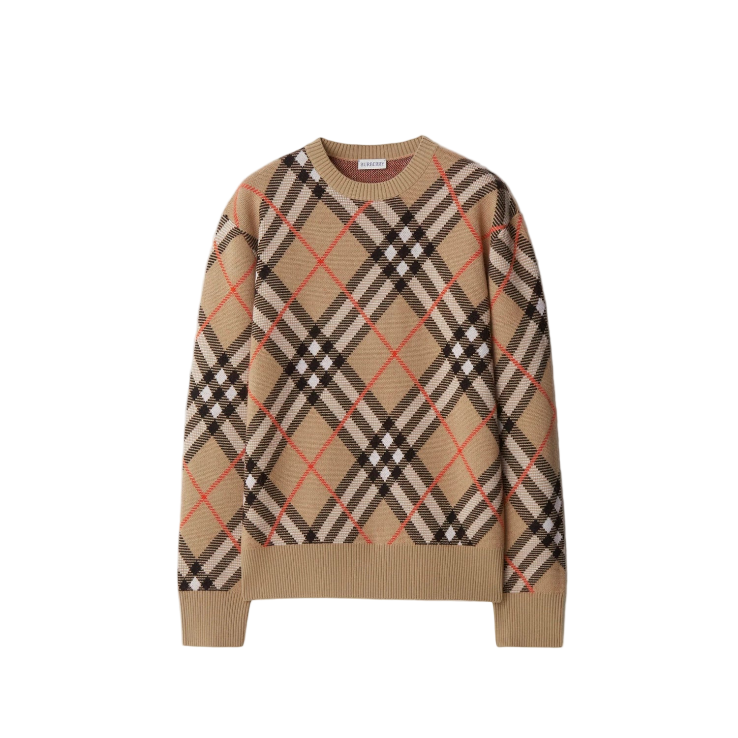 Burberry Check Wool Mohair Blend Sweater