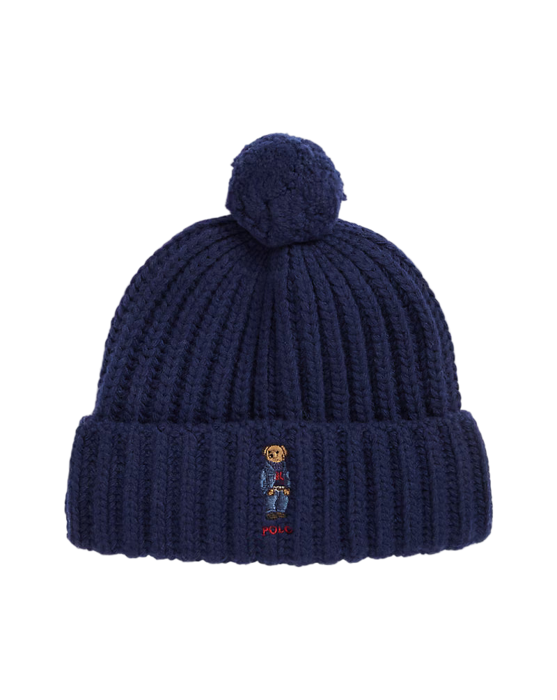 Polo Ralph Lauren Bear Rib Pom-Pom Beanie